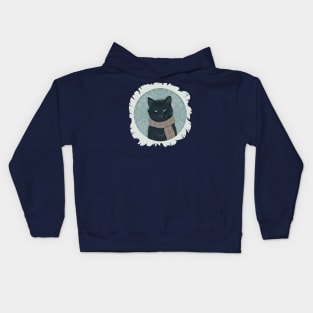 Sniffly Cat Portrait Kids Hoodie